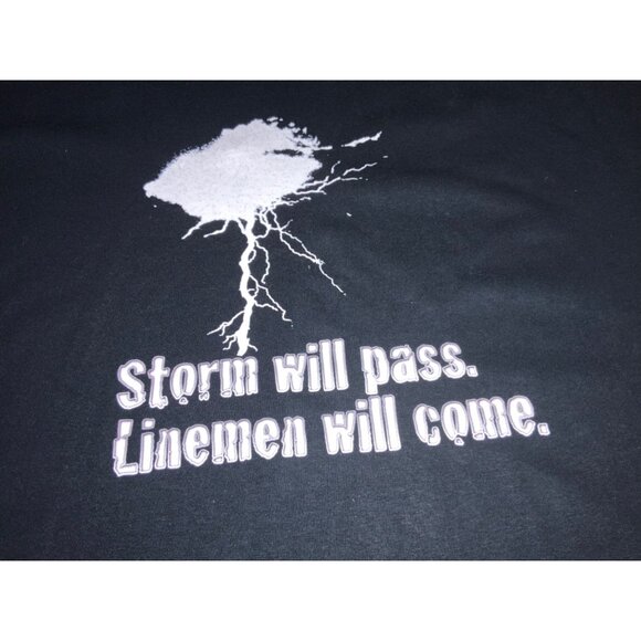 Utility Tech Linemen's Black T-Shirt Size Men's XL - Picture 2 of 8